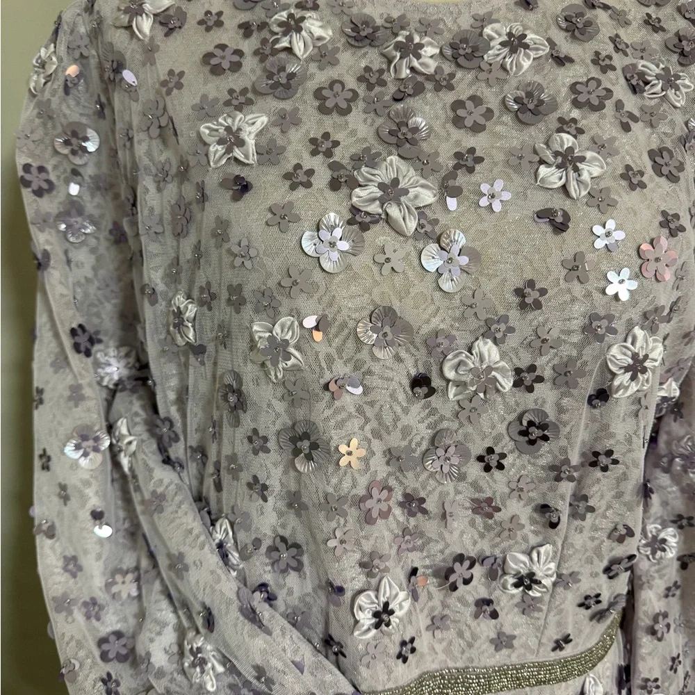 Mac Duggal Lavender Sequin Floral Gown size 14 NWT $698 - Picture 4 of 12